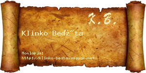 Klinko Beáta névjegykártya